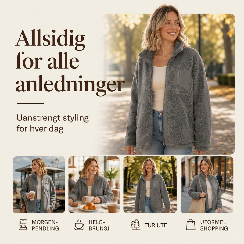 Dame varm glidelåskåpe for vinter