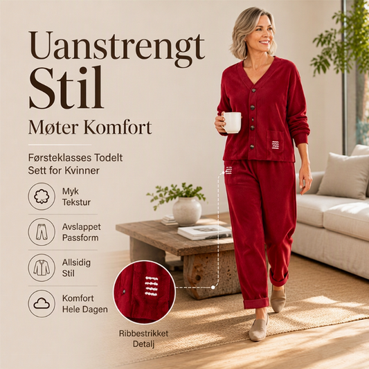 Damesett i cordfløyel, 2 deler