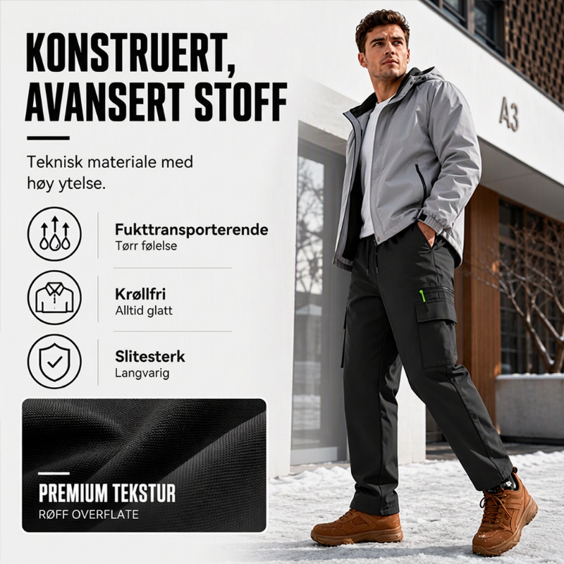 Vinterbukse for menn – vindtett og varmende til utendørsbruk