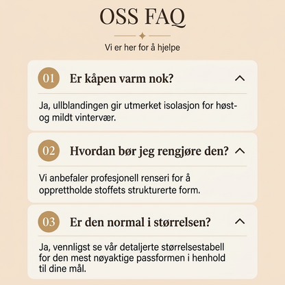 Dobbeltknapp hettefrakk i ull til dame