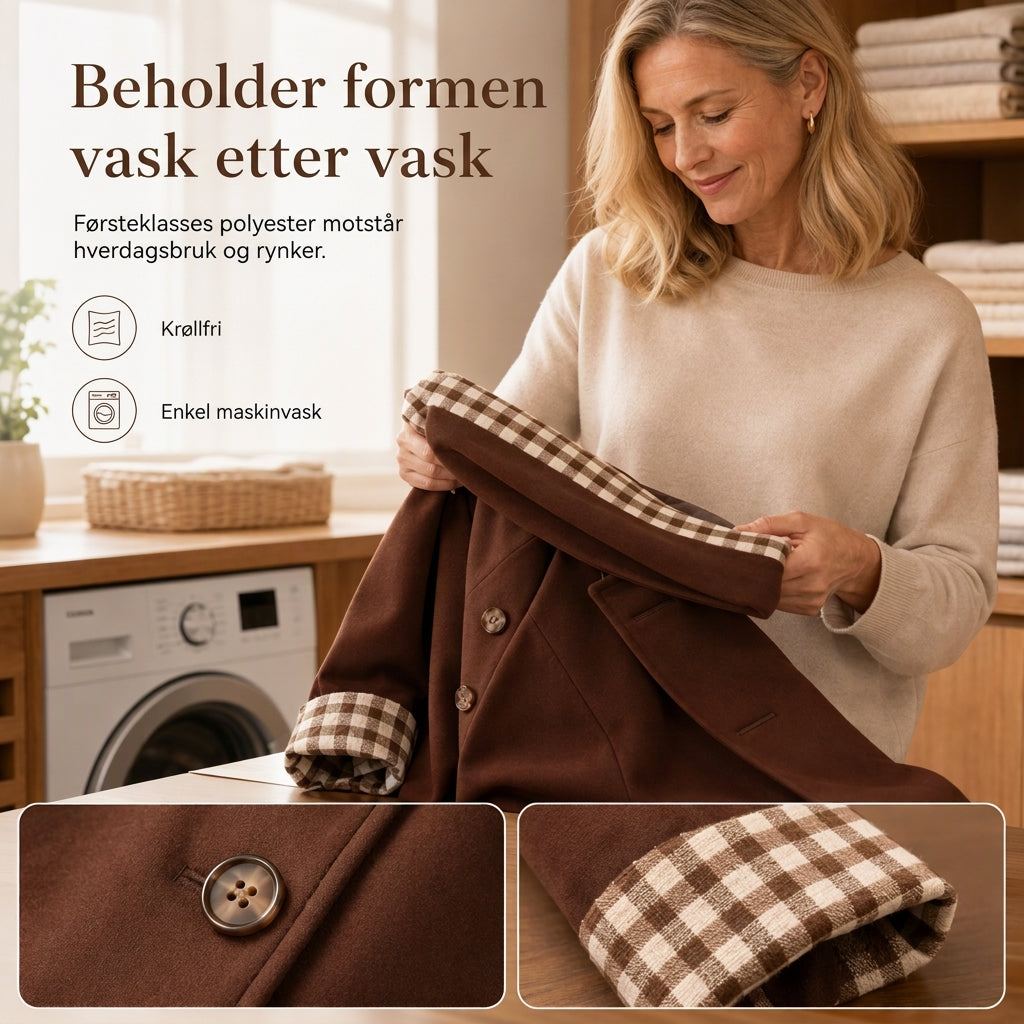 🔥50 % rabatt🍂🧥 Elegant og varm damefrakk for høst og vinter | Enkeltradet kåpe med lange ermer