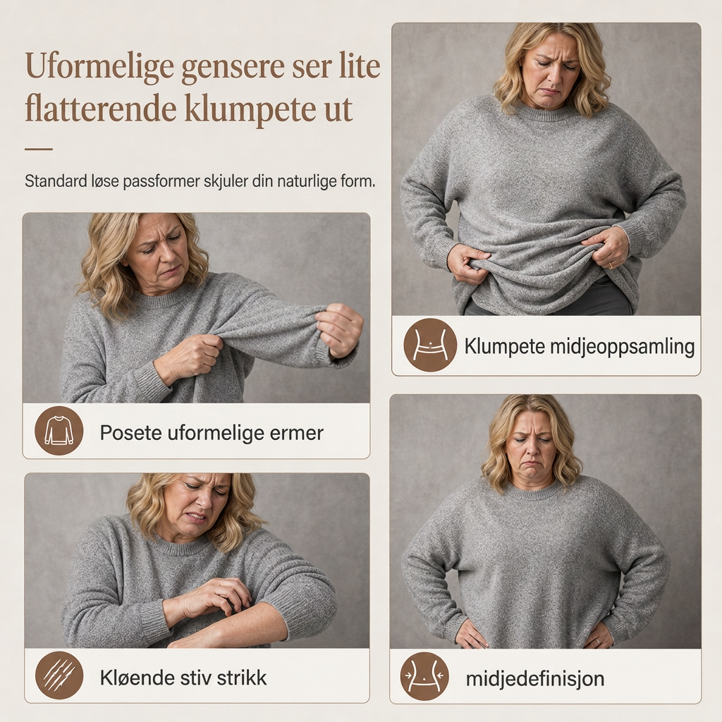 🔥50 % rabatt✨👚 Avslappet oversized-genser for kvinner | Rund hals, lange ermer og trendy rynkedetaljer