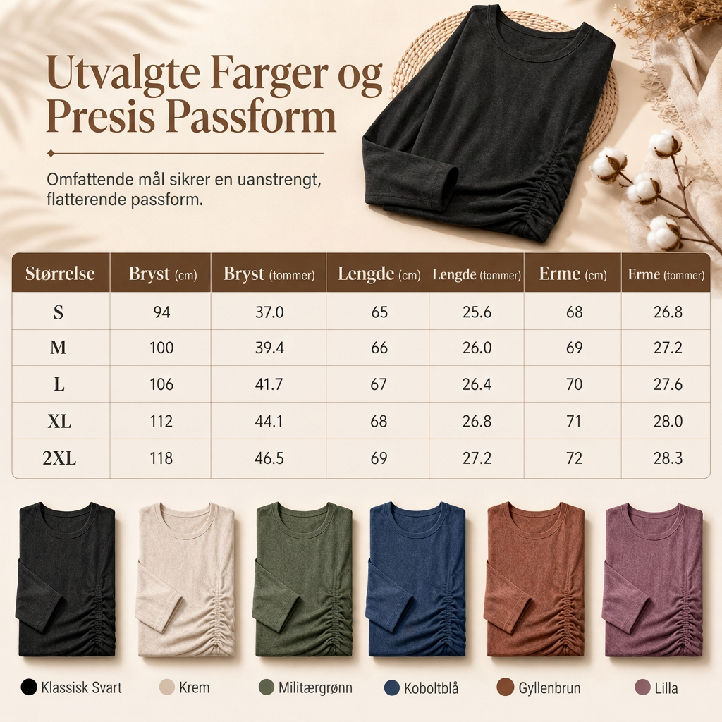 🔥50 % rabatt✨👚 Avslappet oversized-genser for kvinner | Rund hals, lange ermer og trendy rynkedetaljer
