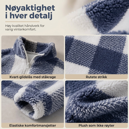 🔥50 % rabatt✨🧥 Rutete sherpa-jakke i patchwork-design for damer | Myk, varm og avslappet passform