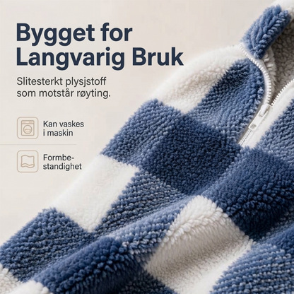 🔥50 % rabatt✨🧥 Rutete sherpa-jakke i patchwork-design for damer | Myk, varm og avslappet passform