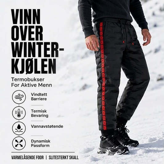 🔥50 % rabatt✨❄️ Vindtett vinterbukse for menn | Varm, fôret og laget for tur og friluftsliv