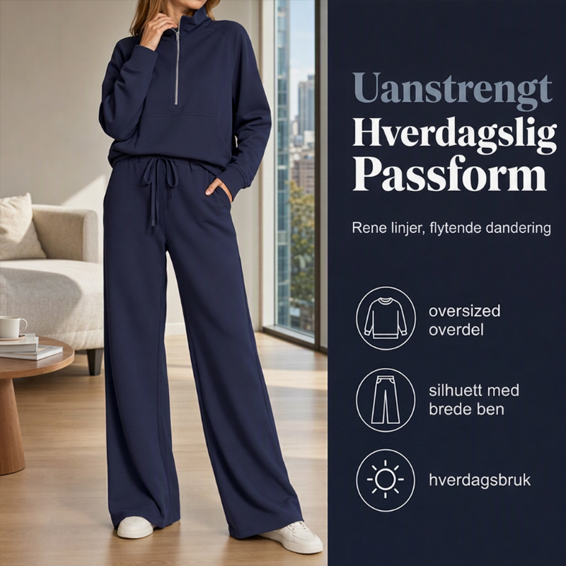 🔥50 % rabatt✨👚 Oversized damegenser med rund hals | Rynkedetaljer, myk strikk og avslappet passform