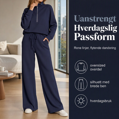 🔥50 % rabatt✨👚 Oversized damegenser med rund hals | Rynkedetaljer, myk strikk og avslappet passform