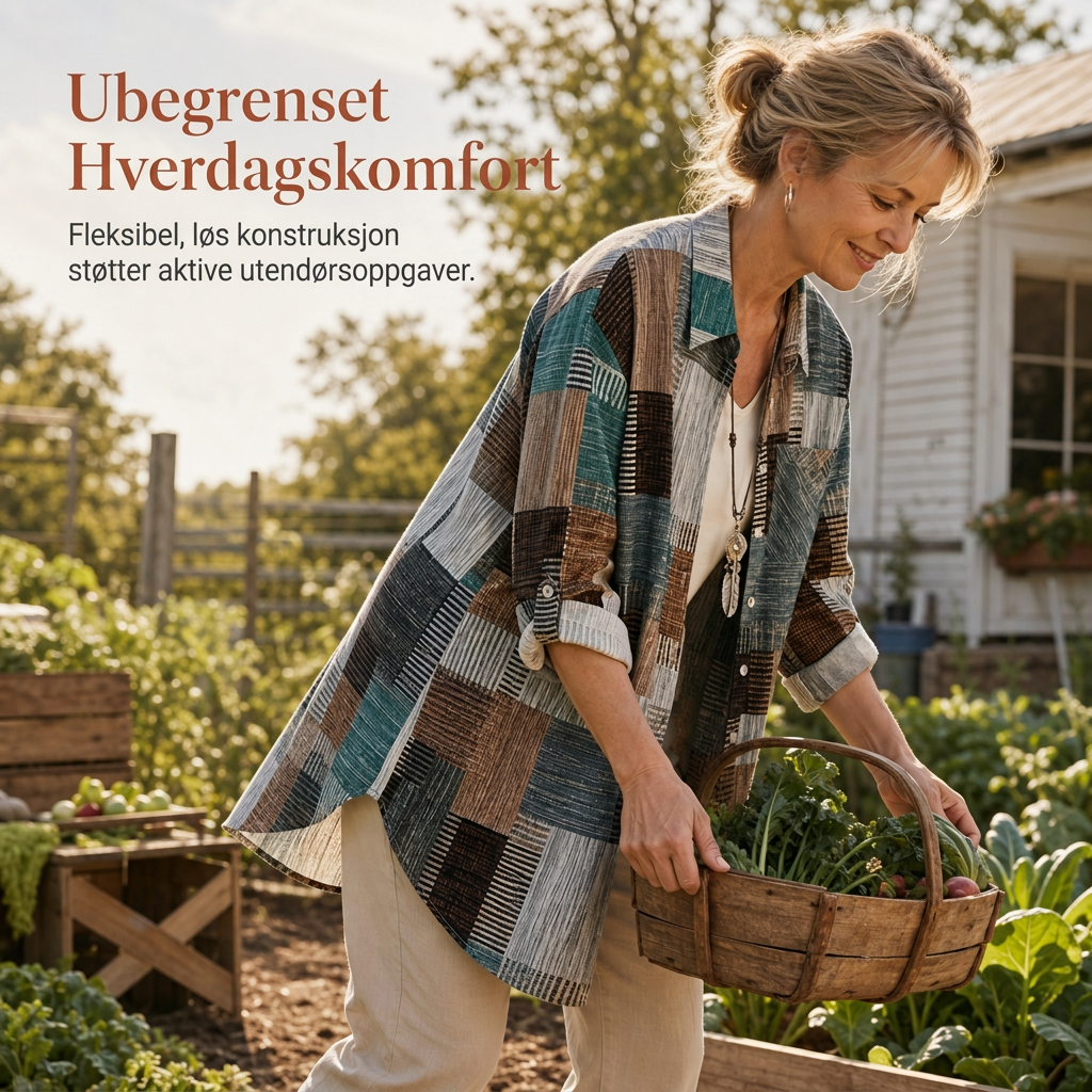 🔥50 % rabatt✨👕 Rutete overskjorte i løs passform for damer | Stor størrelse, til vår og høst