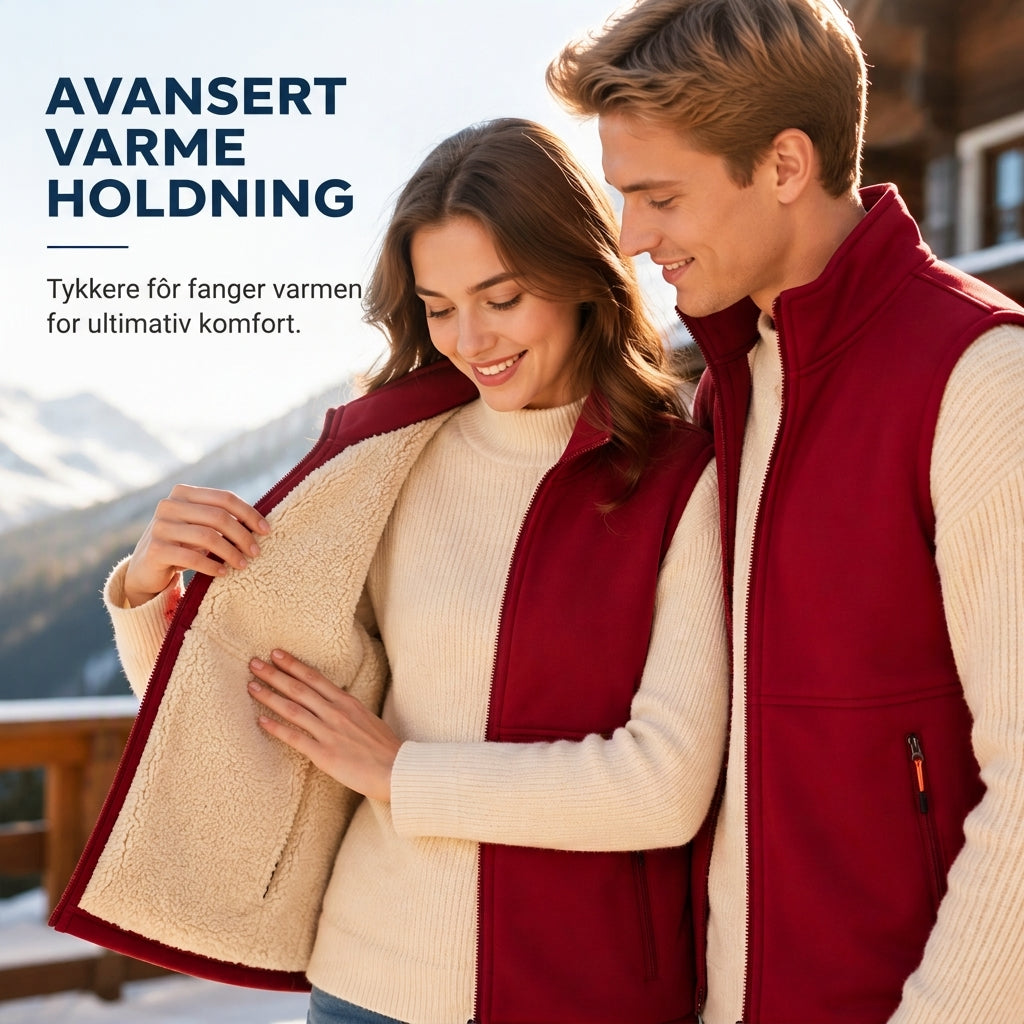 ️ Tykk Varmevest for Vinteren – Unisex Modell med Koselig Plysjfôring