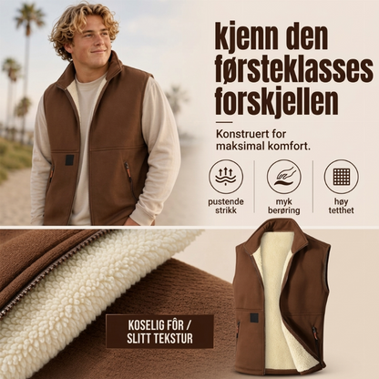️ Tykk Varmevest for Vinteren – Unisex Modell med Koselig Plysjfôring