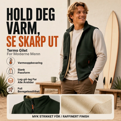️ Tykk Varmevest for Vinteren – Unisex Modell med Koselig Plysjfôring
