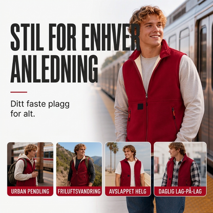 ️ Tykk Varmevest for Vinteren – Unisex Modell med Koselig Plysjfôring
