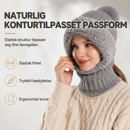 ❄️ 50% RABATT | 3-i-1 strikket vinterbalaklava – lue, ansiktsmaske & halsvarmer