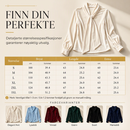 🔥50 % rabatt✨👕 Langærmet t-skjorte i fløyel for damer | Bånddetaljer og myk kvalitet til høst og vinter