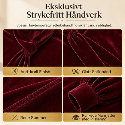 🔥50 % rabatt✨👕 Langærmet t-skjorte i fløyel for damer | Bånddetaljer og myk kvalitet til høst og vinter