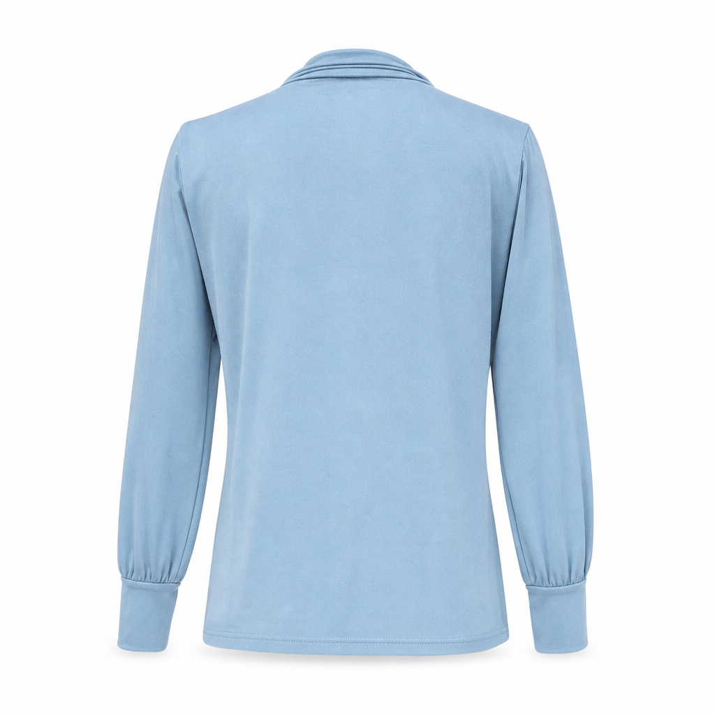 🔥50 % rabatt✨👕 Langærmet t-skjorte i fløyel for damer | Bånddetaljer og myk kvalitet til høst og vinter