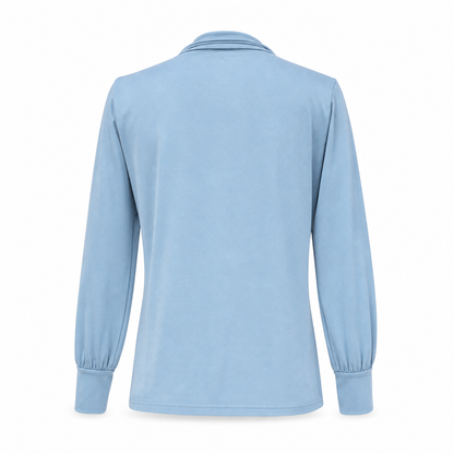 🔥50 % rabatt✨👕 Langærmet t-skjorte i fløyel for damer | Bånddetaljer og myk kvalitet til høst og vinter