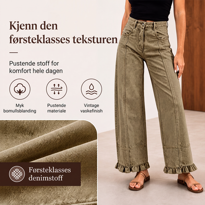 🔥50 % rabatt✨👖 Ballonbukser for damer med volangkant | Myk komfort og avslappet passform til høsten
