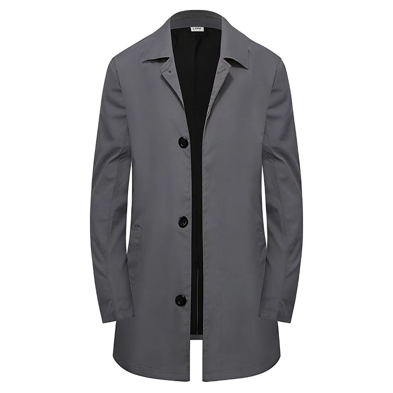 🔥 50% RABATT 🧥 Herre Enkeltspent Kåpe – Minimalistisk & Tidløs