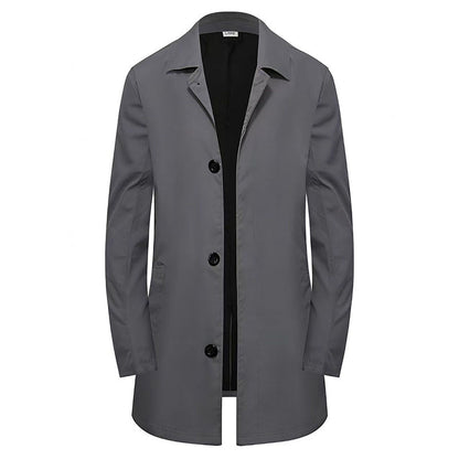 🔥 50% RABATT 🧥 Herre Enkeltspent Kåpe – Minimalistisk & Tidløs