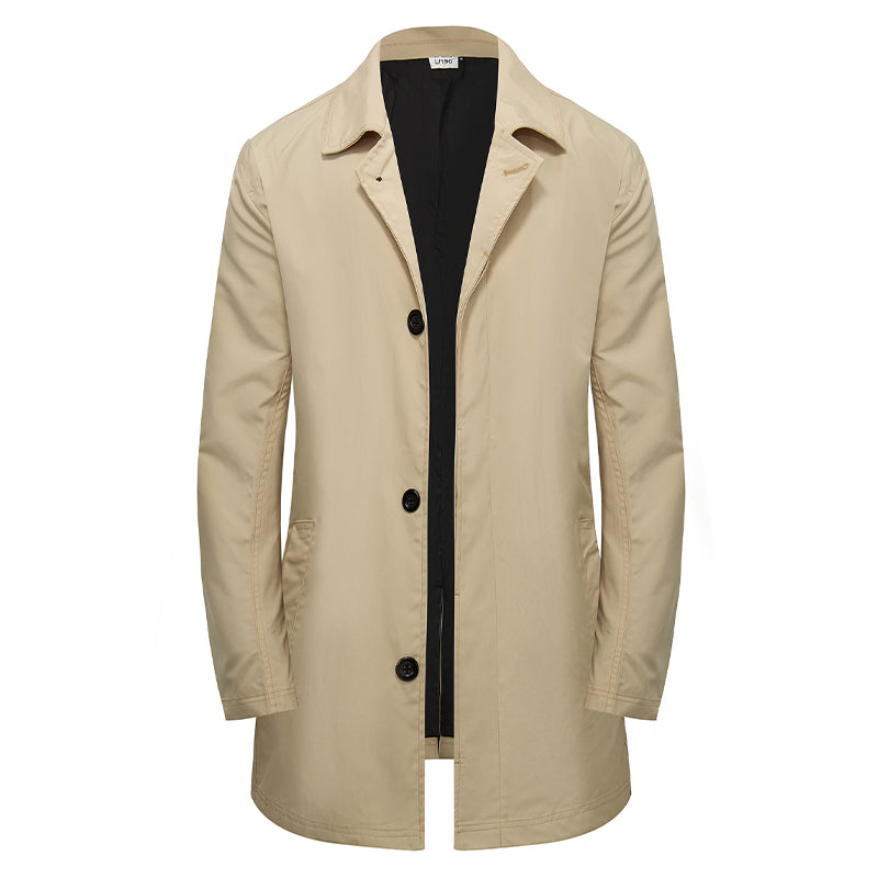 🔥 50% RABATT 🧥 Herre Enkeltspent Kåpe – Minimalistisk & Tidløs