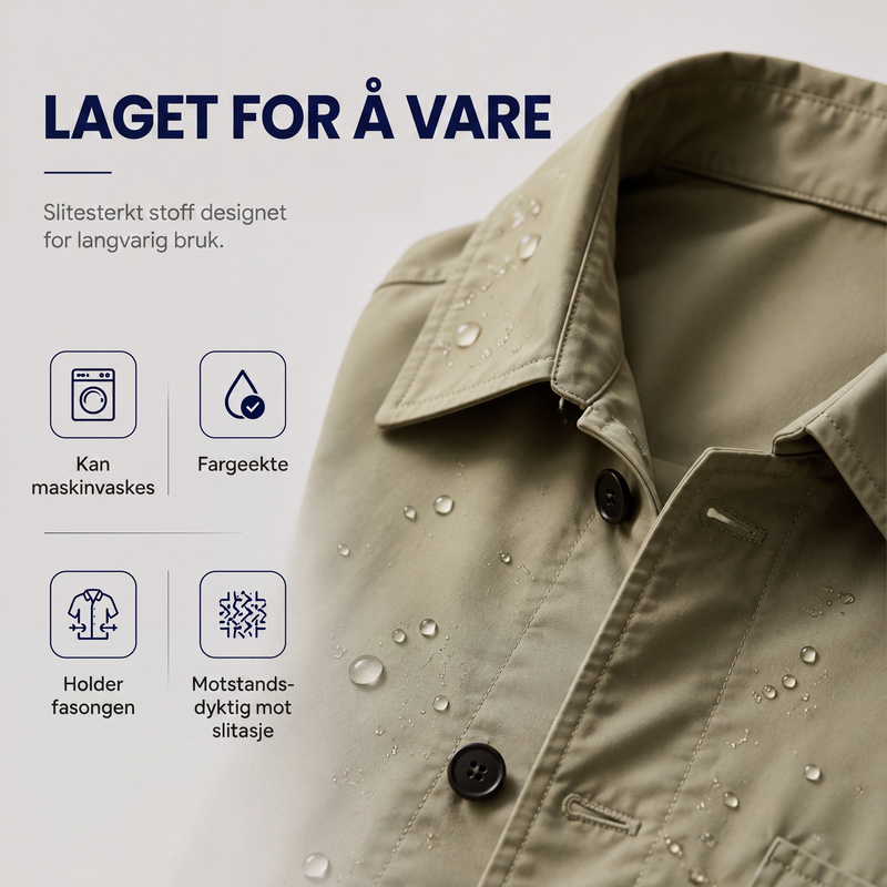 🔥 50% RABATT 🔥 Vanntett Herre Trenchcoat i Midtlang Lengde – Klassisk, Pustende & Allsidig 🧥
