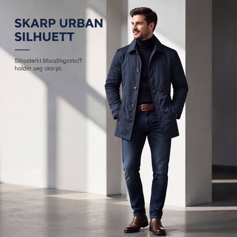 🔥 50% RABATT 🔥 Vanntett Herre Trenchcoat i Midtlang Lengde – Klassisk, Pustende & Allsidig 🧥