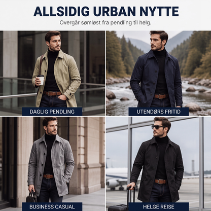 🔥 50% RABATT 🔥 Vanntett Herre Trenchcoat i Midtlang Lengde – Klassisk, Pustende & Allsidig 🧥