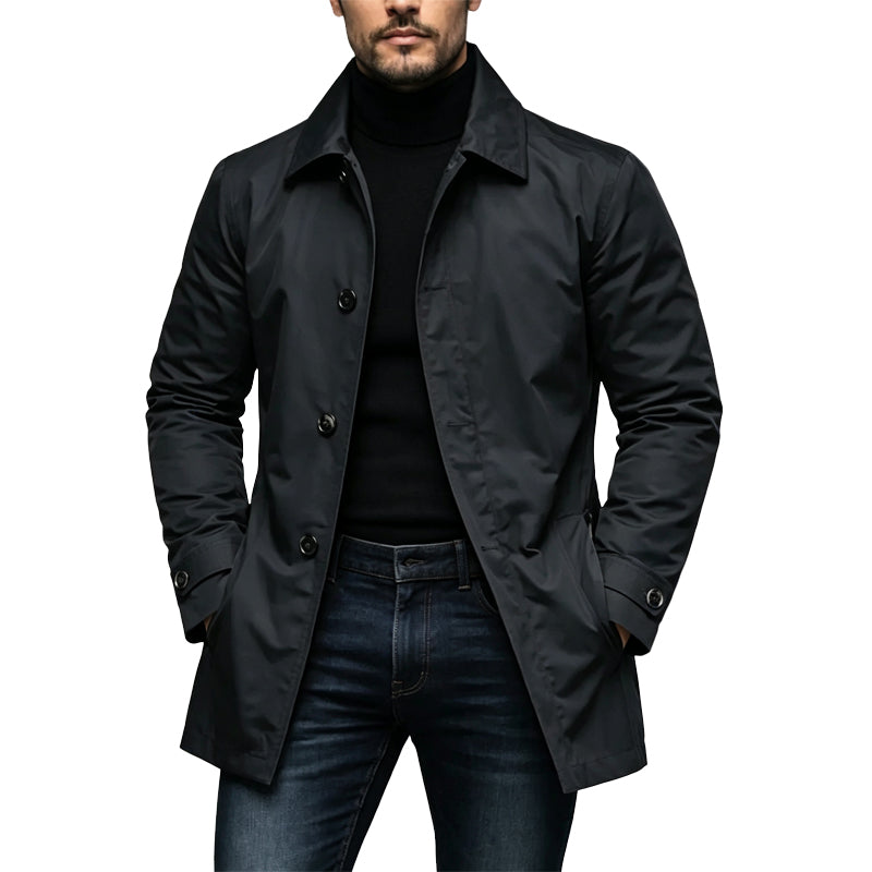 🔥 50% RABATT 🔥 Vanntett Herre Trenchcoat i Midtlang Lengde – Klassisk, Pustende & Allsidig 🧥