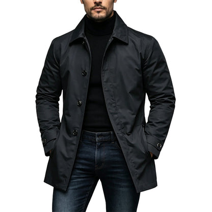 🔥 50% RABATT 🔥 Vanntett Herre Trenchcoat i Midtlang Lengde – Klassisk, Pustende & Allsidig 🧥