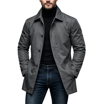 🔥 50% RABATT 🔥 Vanntett Herre Trenchcoat i Midtlang Lengde – Klassisk, Pustende & Allsidig 🧥