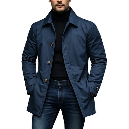 🔥 50% RABATT 🔥 Vanntett Herre Trenchcoat i Midtlang Lengde – Klassisk, Pustende & Allsidig 🧥