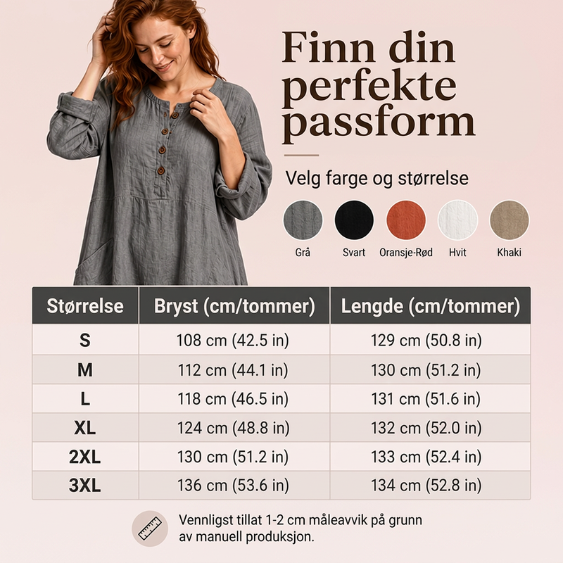 🔥 50% RABATT 🔥 Uformell Maxikjole for Kvinner med Lommer – Ledig Passform, Pustende & Allsidig 👗