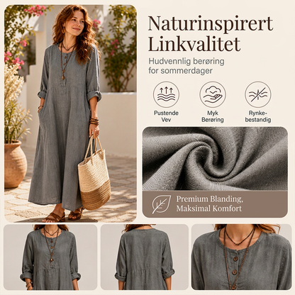 🔥 50% RABATT 🔥 Uformell Maxikjole for Kvinner med Lommer – Ledig Passform, Pustende & Allsidig 👗