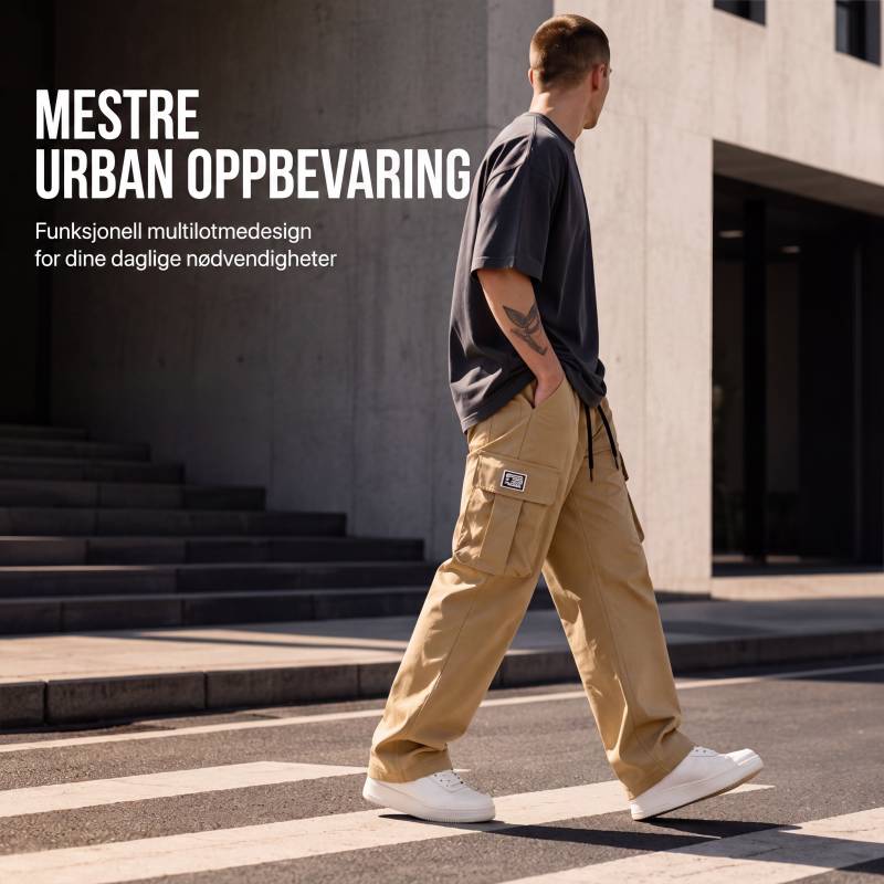 🔥 50% RABATT 🔥 Cargobukser for Menn – Løs & Avslappet Passform, Allsidig & Komfortabel 👖✨