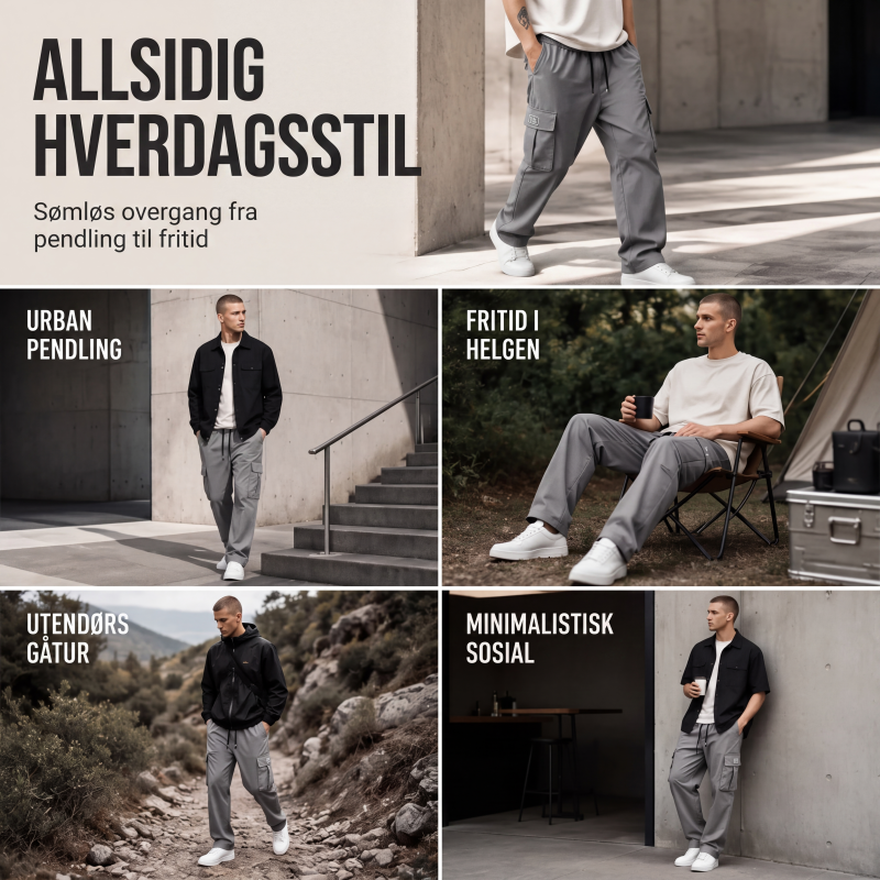 🔥 50% RABATT 🔥 Cargobukser for Menn – Løs & Avslappet Passform, Allsidig & Komfortabel 👖✨