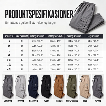 🔥 50% RABATT 🔥 Cargobukser for Menn – Løs & Avslappet Passform, Allsidig & Komfortabel 👖✨