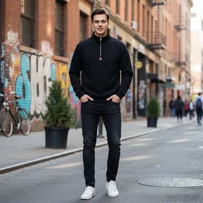 🔥 50% Rabatt 🧥 Herregenser med Ståkrage og Halvglidelås – Tidløs & Allsidig