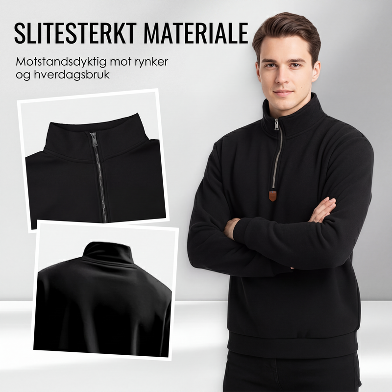 🔥 50% Rabatt 🧥 Herregenser med Ståkrage og Halvglidelås – Tidløs & Allsidig
