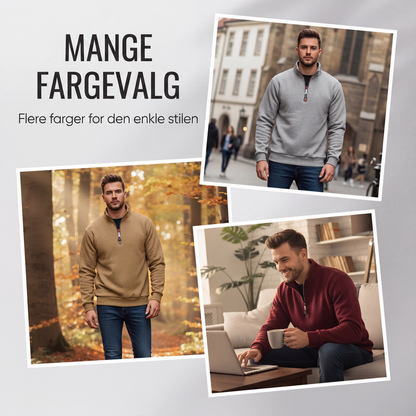 🔥 50% Rabatt 🧥 Herregenser med Ståkrage og Halvglidelås – Tidløs & Allsidig