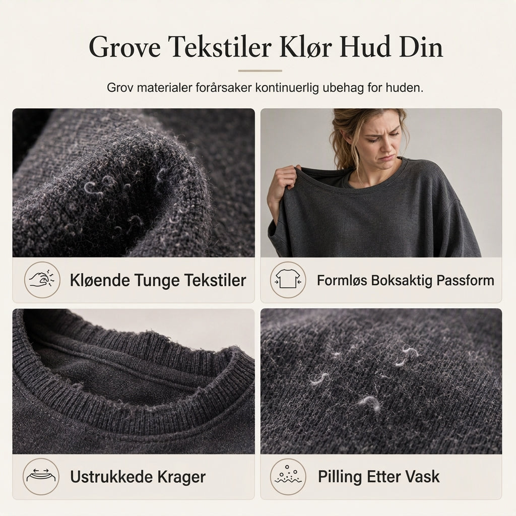 Genseren med skuldersøm og rund hals for kvinner