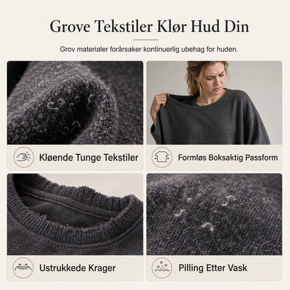 Genseren med skuldersøm og rund hals for kvinner