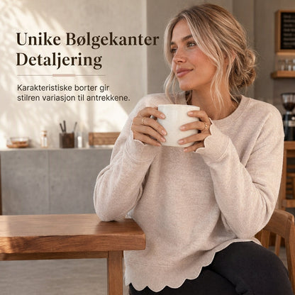 Genseren med skuldersøm og rund hals for kvinner