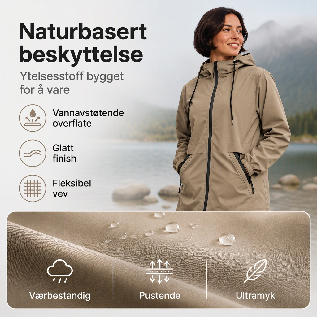 Vindtett utendørsjakke med hette for kvinner