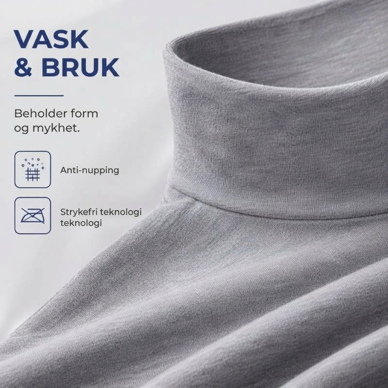 Menns tettsittende genser med falsk turtleneck – Slim fit og stilren komfort ✨🖤