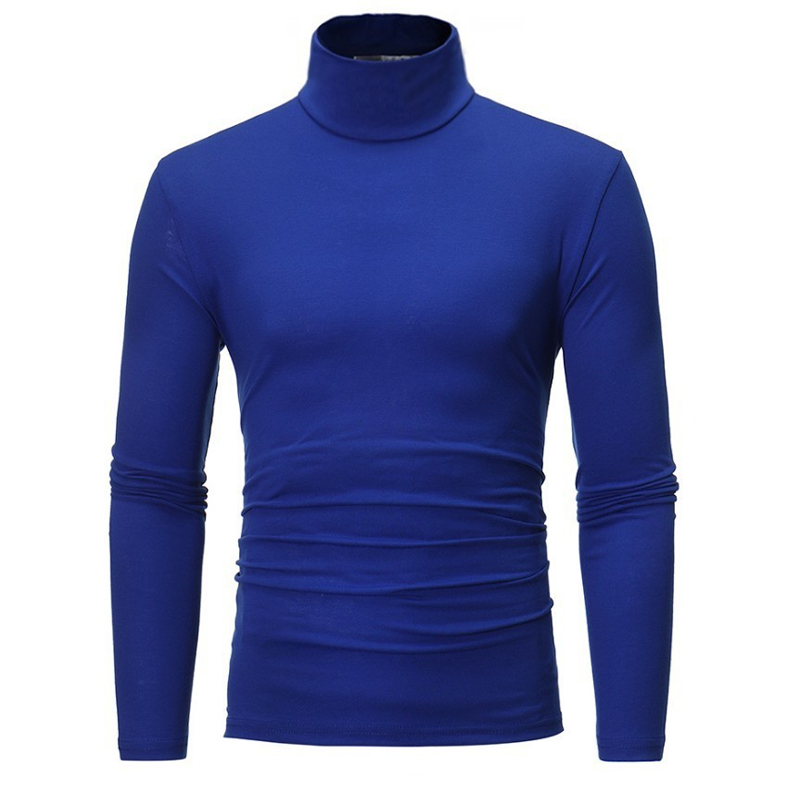 Menns tettsittende genser med falsk turtleneck – Slim fit og stilren komfort ✨🖤