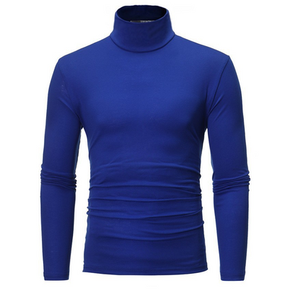 Menns tettsittende genser med falsk turtleneck – Slim fit og stilren komfort ✨🖤