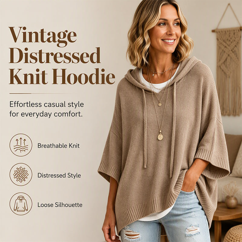 🔥 50% RABATT 🔥 Strikket Hettegenser med Snøring for Kvinner – Myk, Varm & Allsidig 👚✨