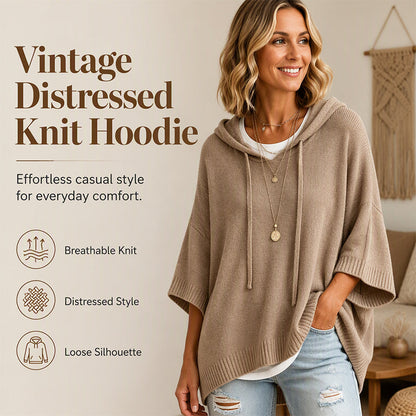 🔥 50% RABATT 🔥 Strikket Hettegenser med Snøring for Kvinner – Myk, Varm & Allsidig 👚✨